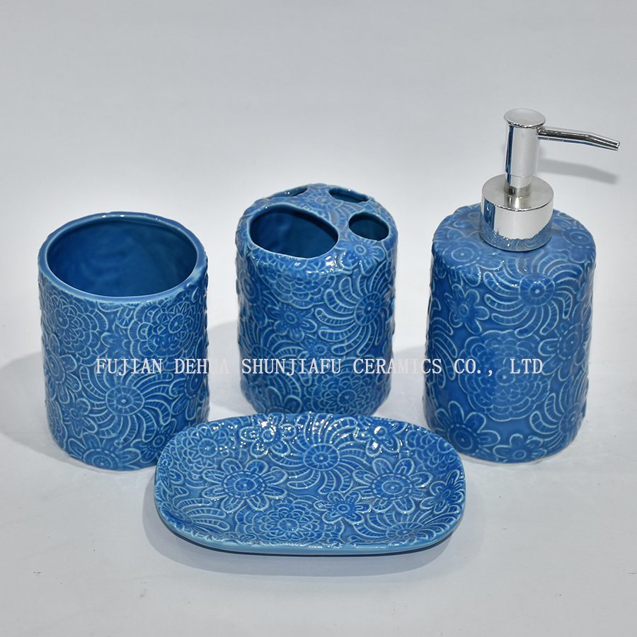Set de accesorios de baño de cerámica blanca