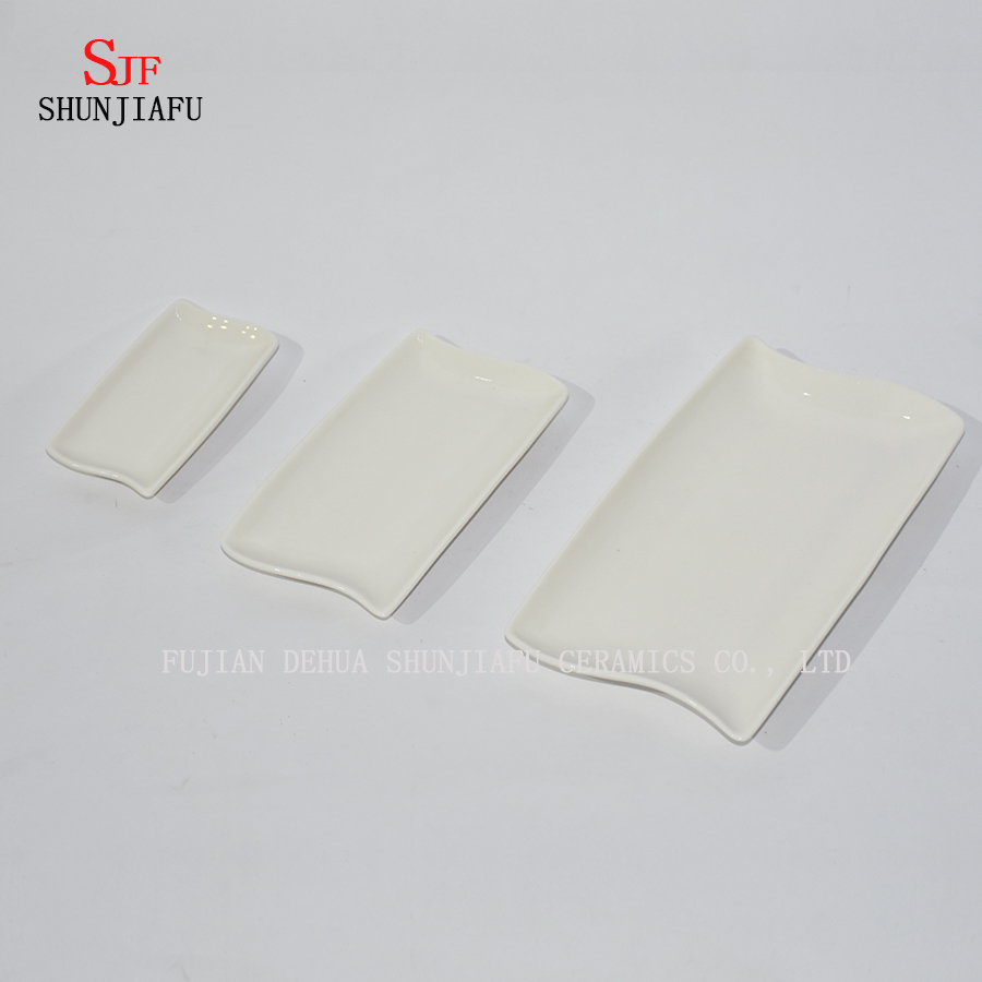 Diferentes formas. Servicio de vajilla de porcelana blanca Plato de salsa Plato
