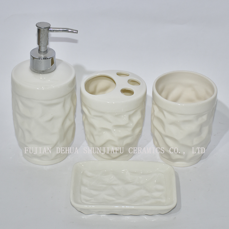 Set de accesorios de baño de cerámica blanca