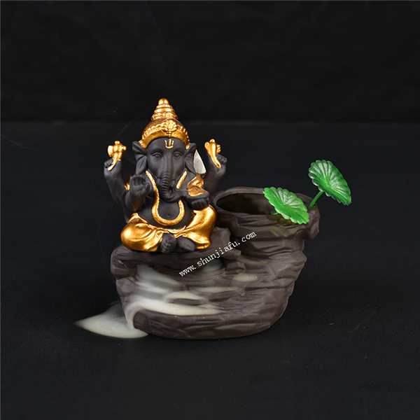 Ganesha Incense Burner Smoke Ceramic incense burner Backflow smoke 1732