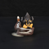 Ceramic Ganesha Waterfall Backflow Incienso Proveedor de producción de quemador de cerámica Amarillo Ganesha Quemador de incienso 