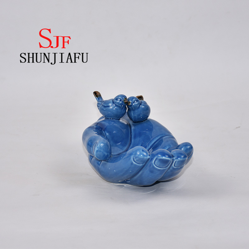 Merienda de bergamota de cer&aacute;mica o plato / plato de frutas para utensilios de cocina (azul)