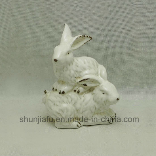 Conejo doble de cerámica para la familia moderna
