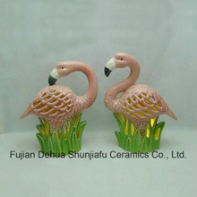 Flamingos de césped de cerámica LED sin marco