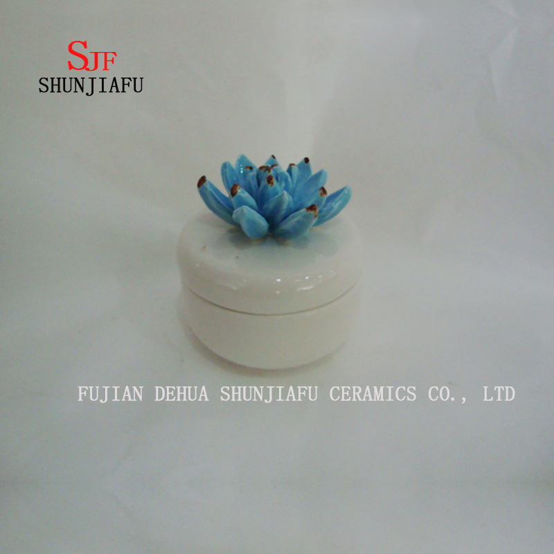 Nuevo joyero hecho a mano de flores azules redondas