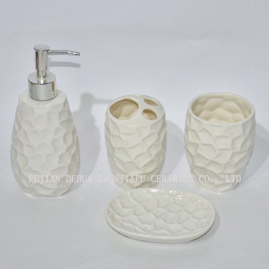 4 piezas de cerámica, conjunto de accesorios de baño