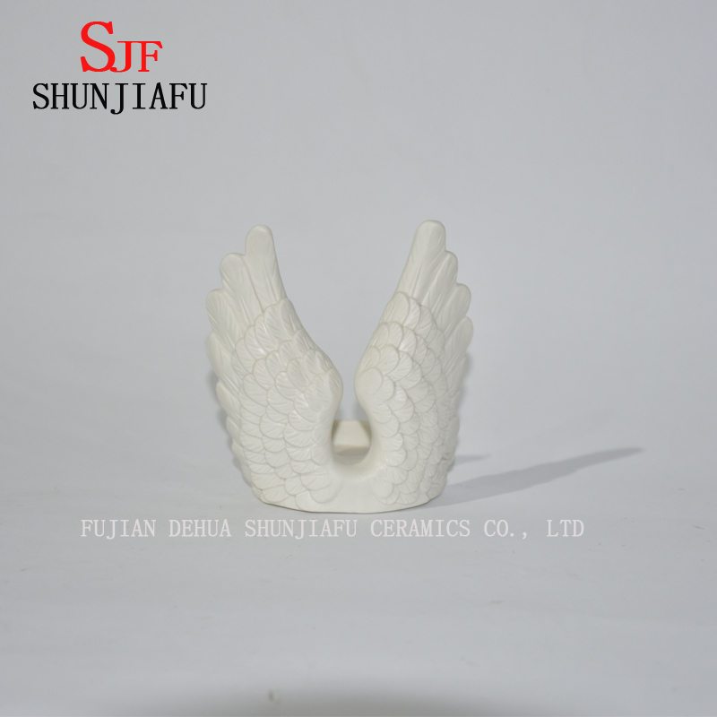 Adornos de velas de cer&aacute;mica de alas de &aacute;ngel / Inicio / Decoraciones navide&ntilde;as