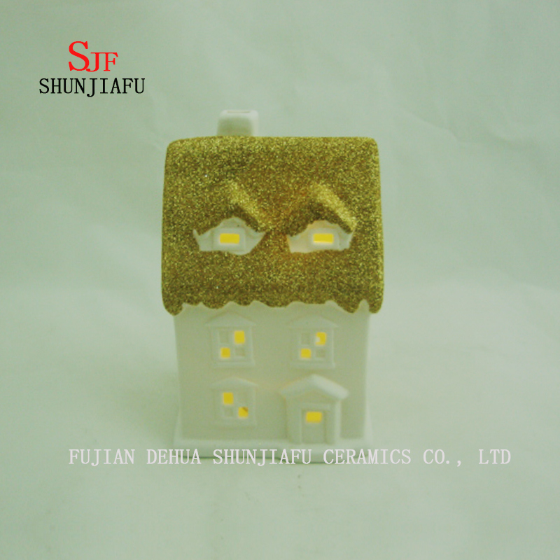 Small House Candlesticks Light House - Portavelas de cer&aacute;mica - B