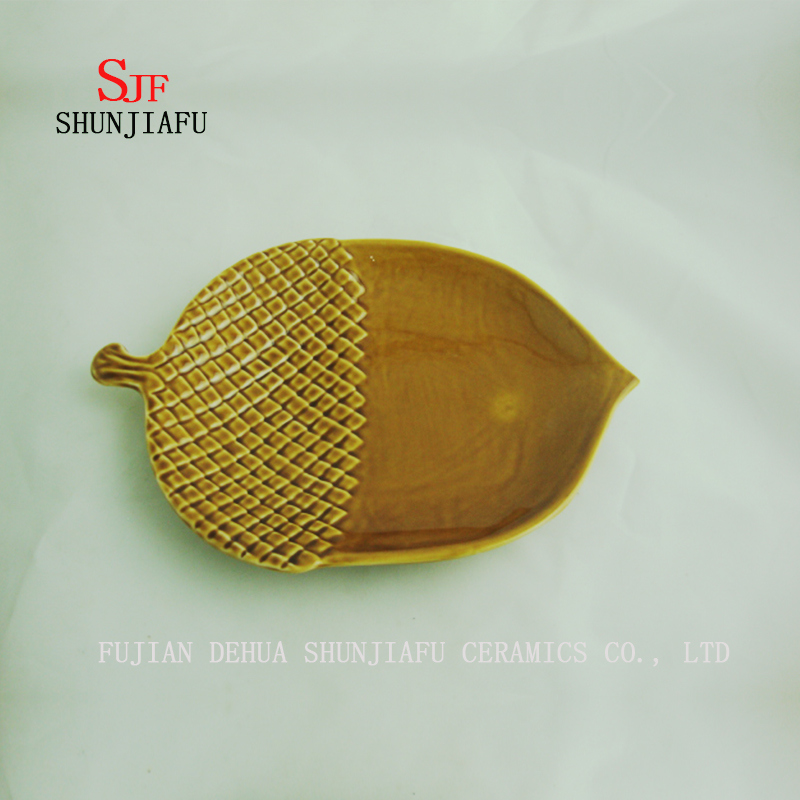 Plato de cer&aacute;mica para servir 2 tama&ntilde;os / 2 colores / tuerca