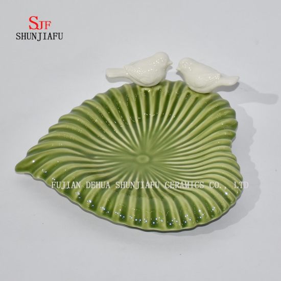 Platos de cerámica multiusos para sazonar Platos de aperitivo, platillos de porcelana multicolores Vajilla (forma de corazón)