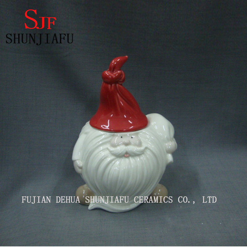 Precioso tarro de cer&aacute;mica de Pap&aacute; Noel o decoraciones navide&ntilde;as familiares