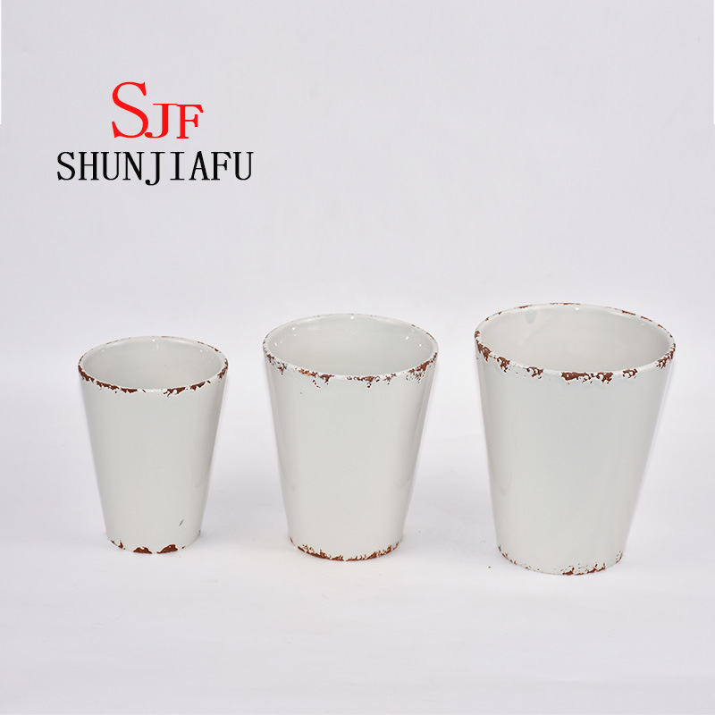 Maceta de calabaza de la planta de cer&aacute;mica decorativa vintage de 3 tama&ntilde;os