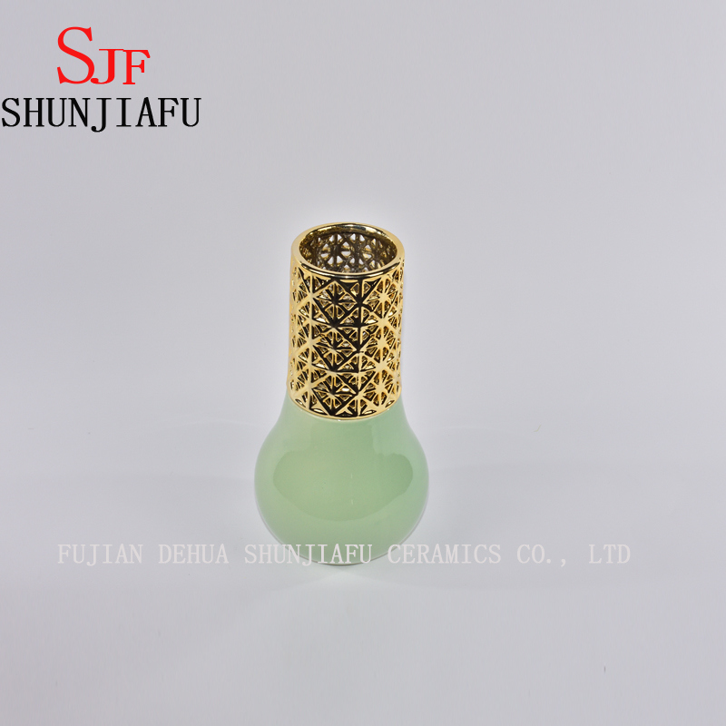 My Gift Florero de cer&aacute;mica decorativo blanco