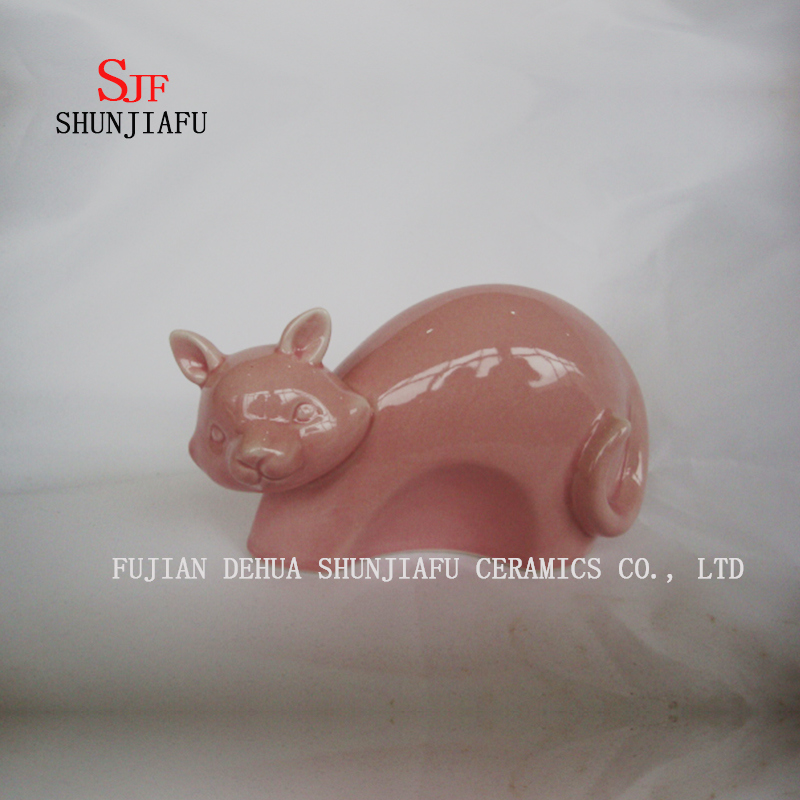 Gatito de cer&aacute;mica creativo simple, hogar / oficina / decoraci&oacute;n de escritorio