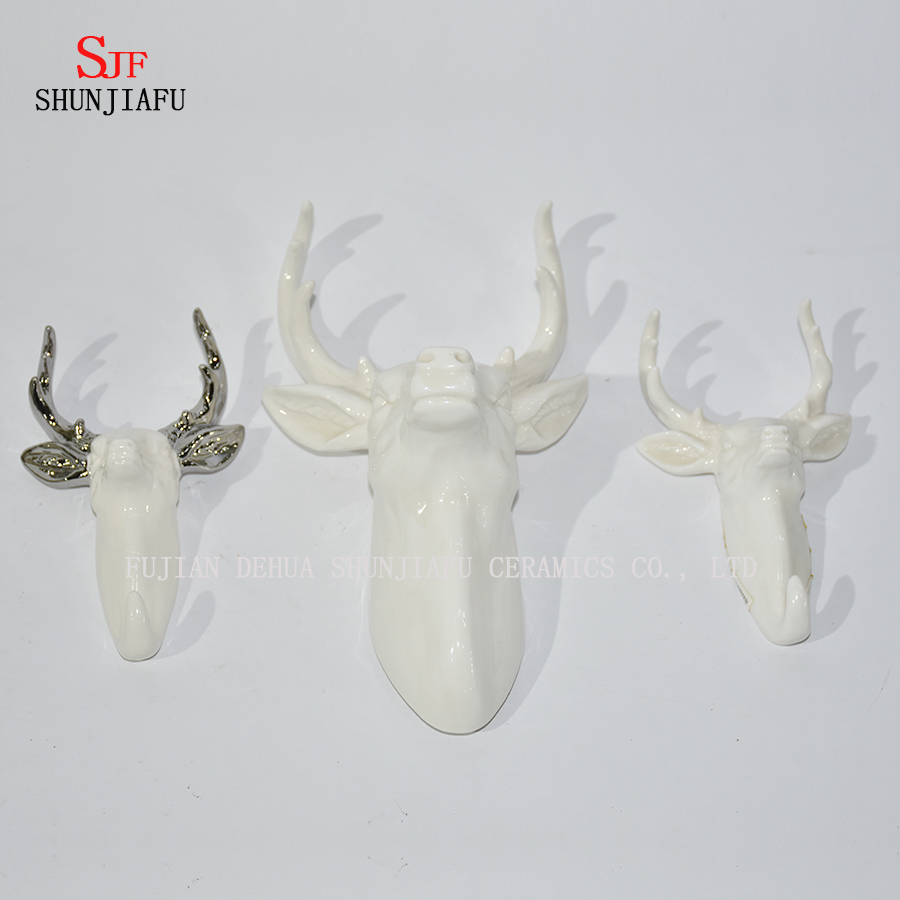 Decoraci&oacute;n de la decoraci&oacute;n de la pared de la cabeza de los ciervos de la taxidermia de cer&aacute;mica / cuerno de electrochapado del ant&iacute;lope