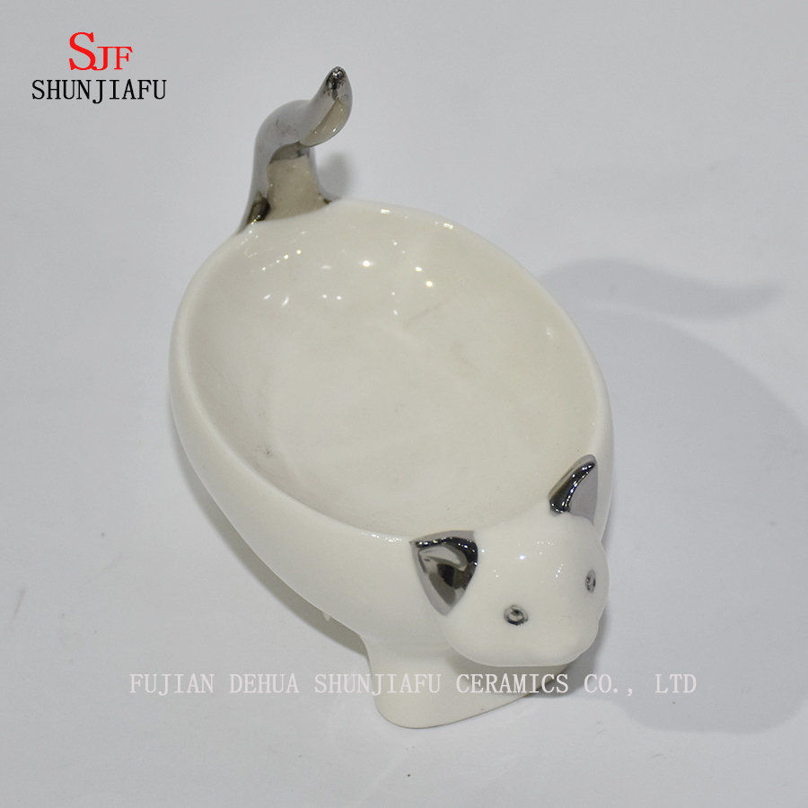 Jabonera / plato de cer&aacute;mica con forma de elefante