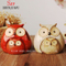 The Owl Family Ceramic Lovely Creative Crafts Ornaments Home (rojo y amarillo)