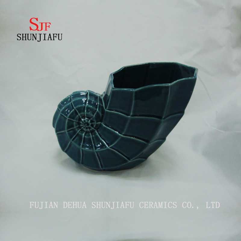 Florero de cer&aacute;mica de mesa con forma de concha multifunci&oacute;n para flor