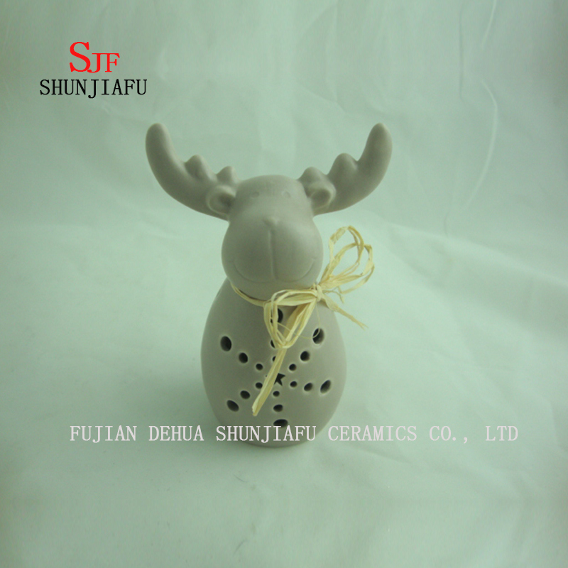 Dormitorio blanco de la iluminaci&oacute;n del arte decorativo lindo de la cabeza de los ciervos, candelero de cer&aacute;mica / C