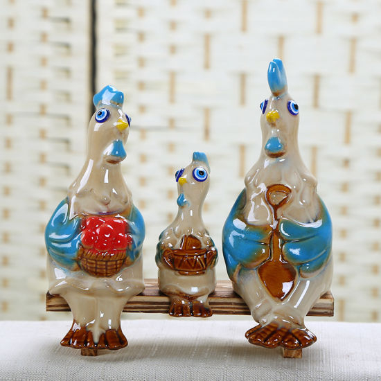 Familia originalidad gordita cerámica gallo esmaltado artes
