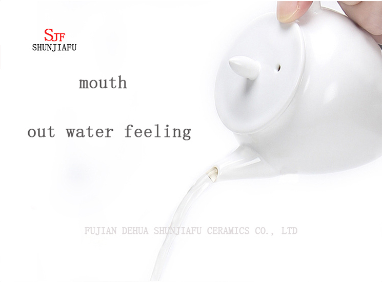 Tetera de cer&aacute;mica cl&aacute;sica blanca de 6 tazas para decoraci&oacute;n