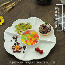 Exquisito plato de fruta de cerámica Bandeja de té de la tarde Postre Pastel
