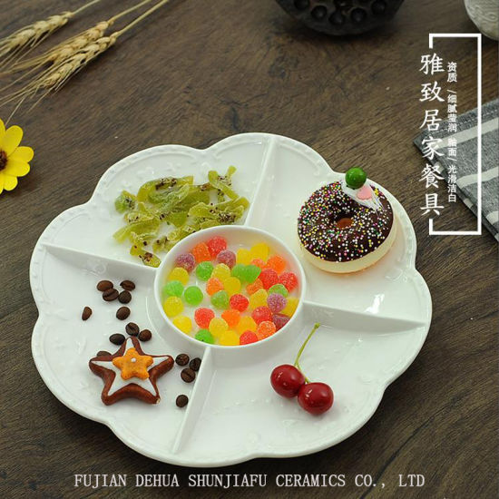 Exquisito plato de fruta de cerámica Bandeja de té de la tarde Postre Pastel