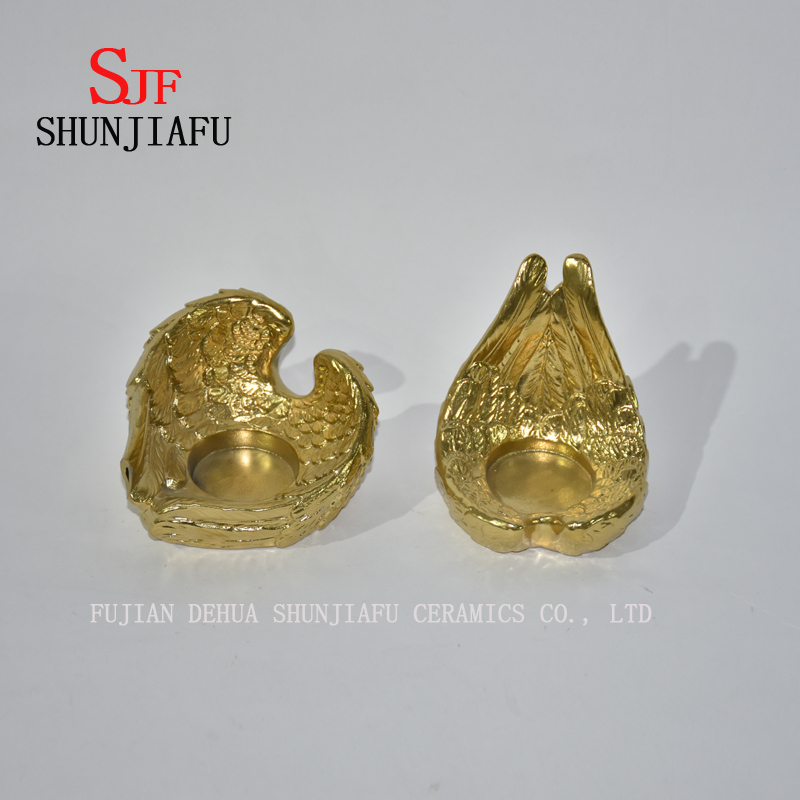 Adornos de velas de cer&aacute;mica de alas de &aacute;ngel / Inicio / Decoraciones navide&ntilde;as