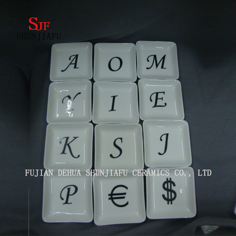 Platos de forma cuadrada Platos de Navidad de 12 piezas y cer&aacute;mica Platos de aperitivo Platos de porcelana Platos Vajilla