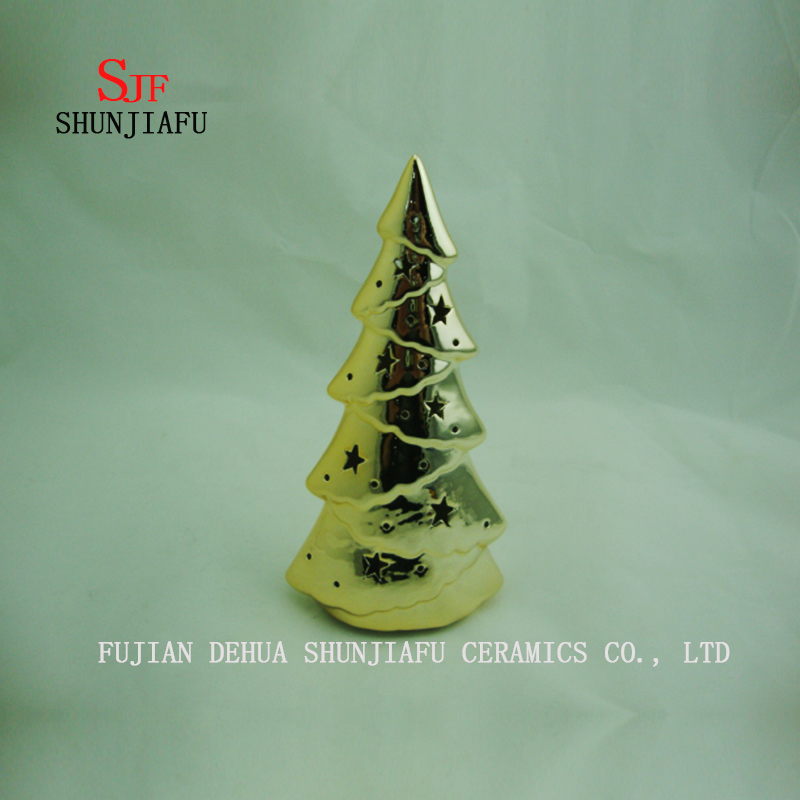 &Aacute;rbol de cer&aacute;mica electrochapada de Navidad