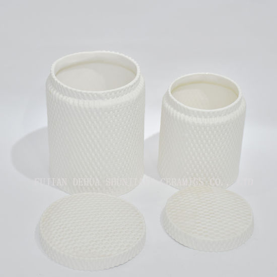Frasco redondo de cerámica con tapas herméticas para la cocina