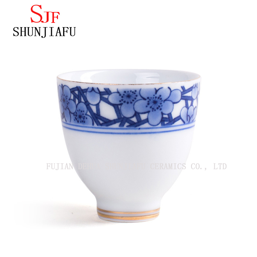 Originalidad Taza de t&eacute; de Kung Fu de porcelana azul y blanca Cer&aacute;mica Peque&ntilde;a