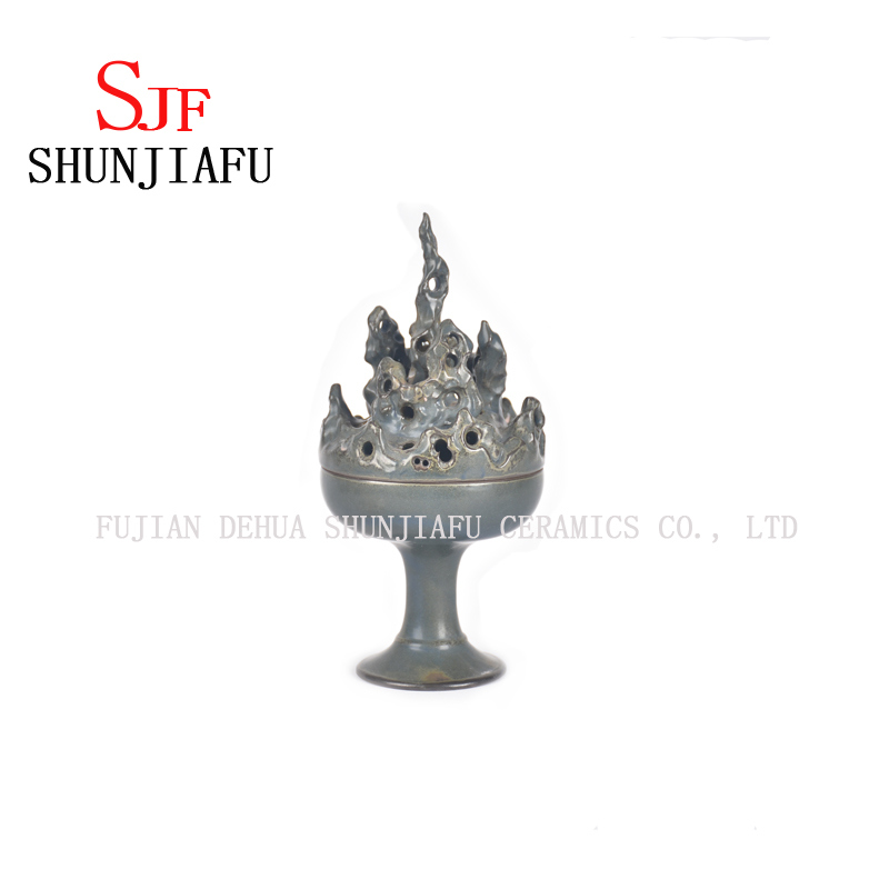 Quemador de incienso de cer&aacute;mica tipo tr&iacute;pode &uacute;nico