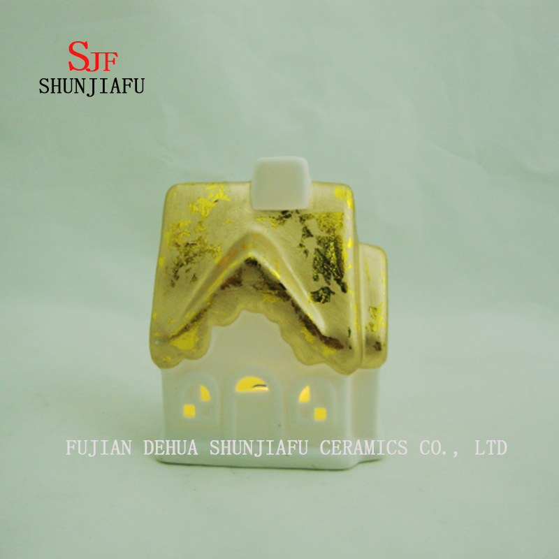 Small House Candlesticks Light House - Portavelas de cer&aacute;mica - F