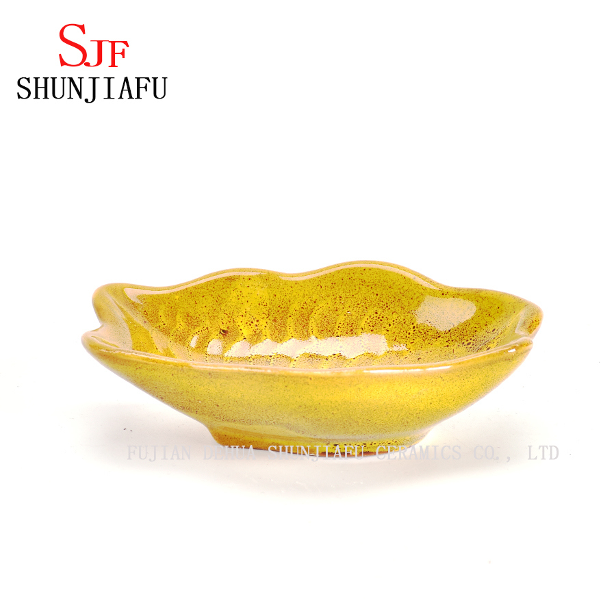 Cuchara en forma de plato de salsa de cer&aacute;mica Cuchara de degustaci&oacute;n de porcelana de color blanco