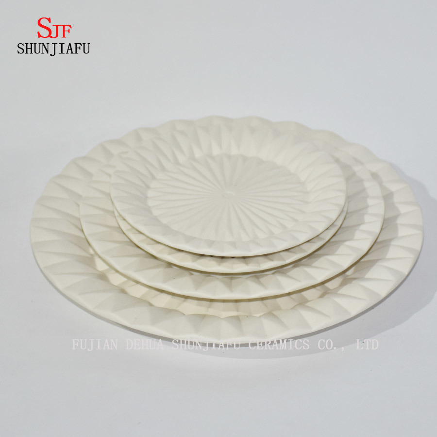 Plato de servicio de vajilla de porcelana blanca Plato de salsa de inmersi&oacute;n pintado para aperitivo, postre, ensalada, merienda, sushi, fruta, pan - Juego de 4