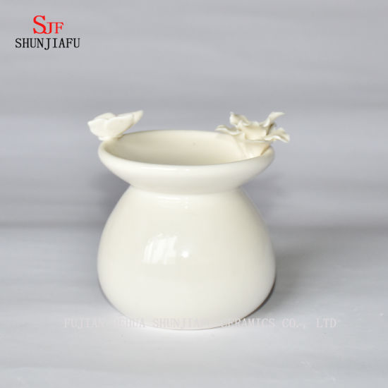 Lámpara de aroma Difusor de aceite de cerámica blanca / Aceite esencial / Quemador de aceite