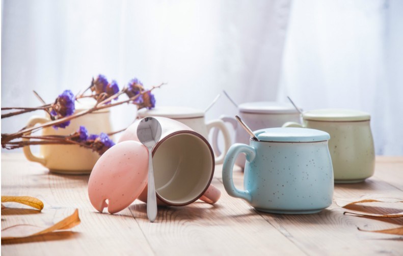 Taza de cer&aacute;mica para desayuno Taza de cer&aacute;mica para leche, taza de caf&eacute; y porcelana