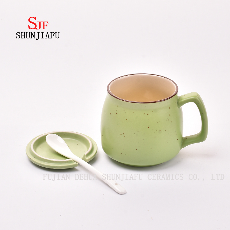 Taza creativa de cer&aacute;mica con tapa. Desayuno Coffee Cup