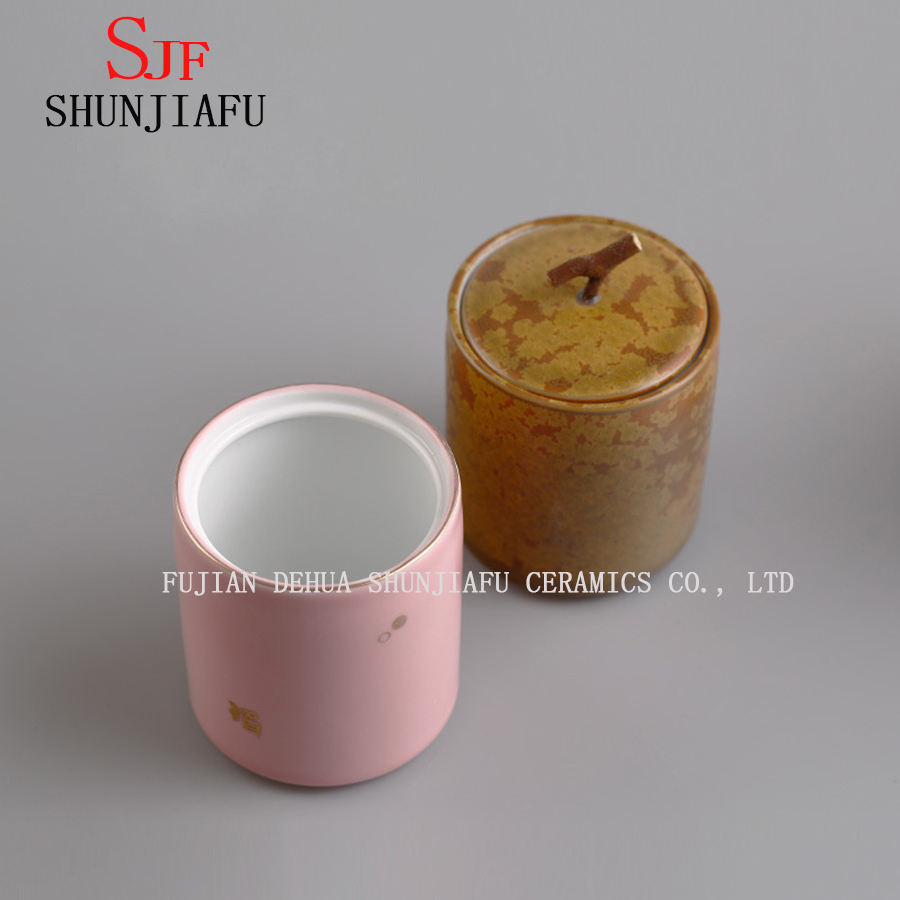 Tea Caddy Green Tea Pot Bote de almacenamiento Jarra de t&eacute; de cer&aacute;mica