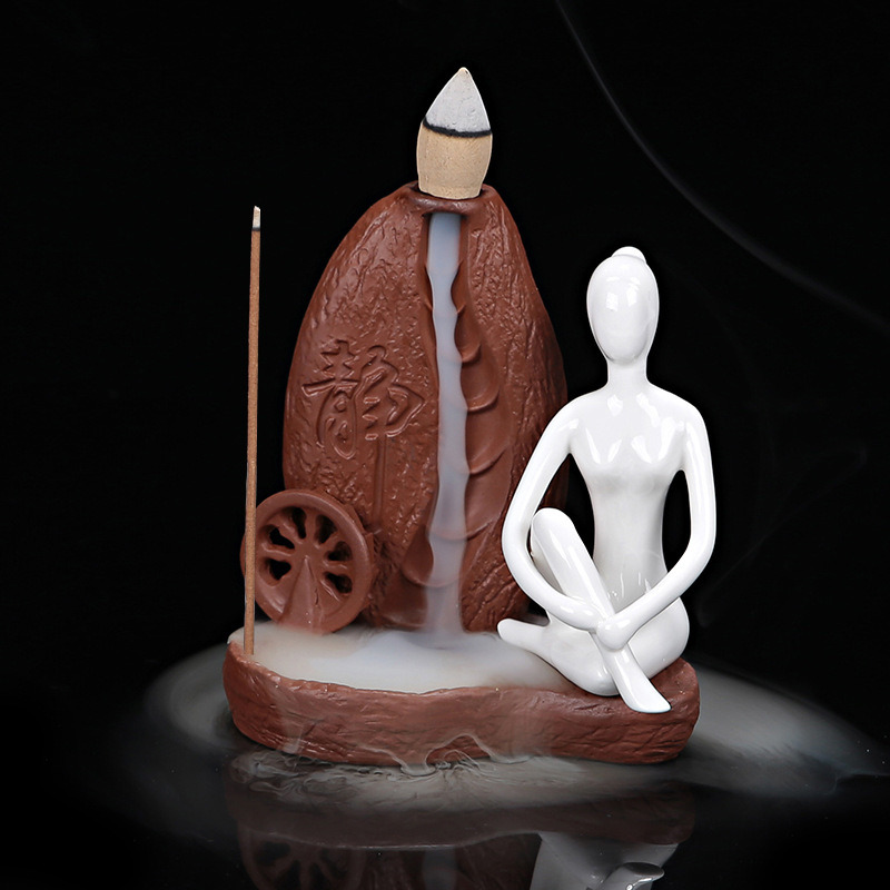 Incensario de quemador de incienso de cer&aacute;mica Yoga originalidad