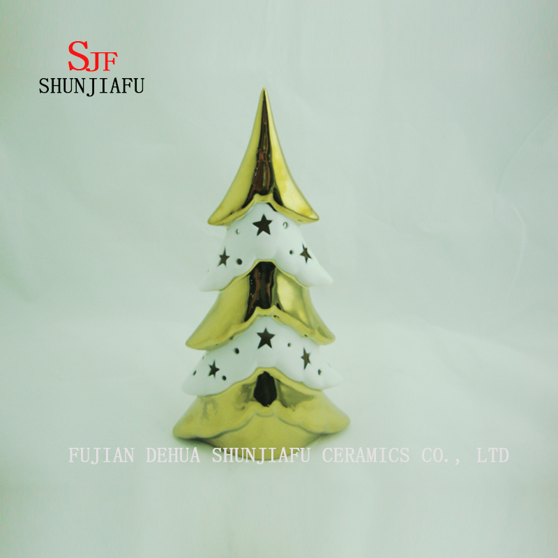 Sobremesa Cer&aacute;mica Enchapado Iluminado Cer&aacute;mica Galvanoplastia &Aacute;rbol de Navidad