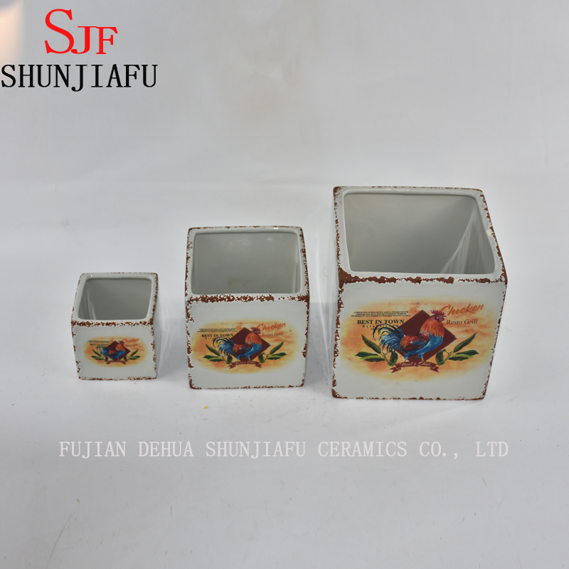 Maceta de cer&aacute;mica verde para decoraci&oacute;n