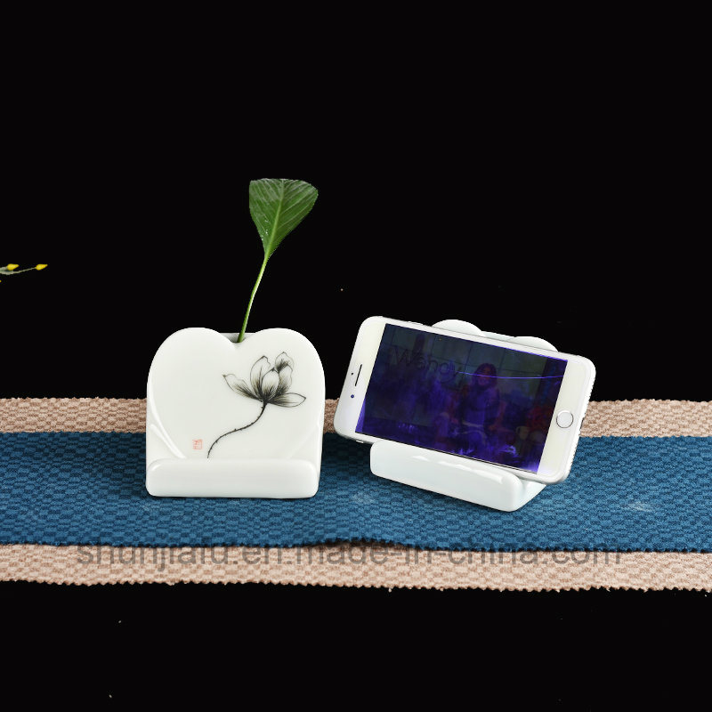 Dibujo a mano Tipo de florero de cer&aacute;mica Soporte para tel&eacute;fono m&oacute;vil