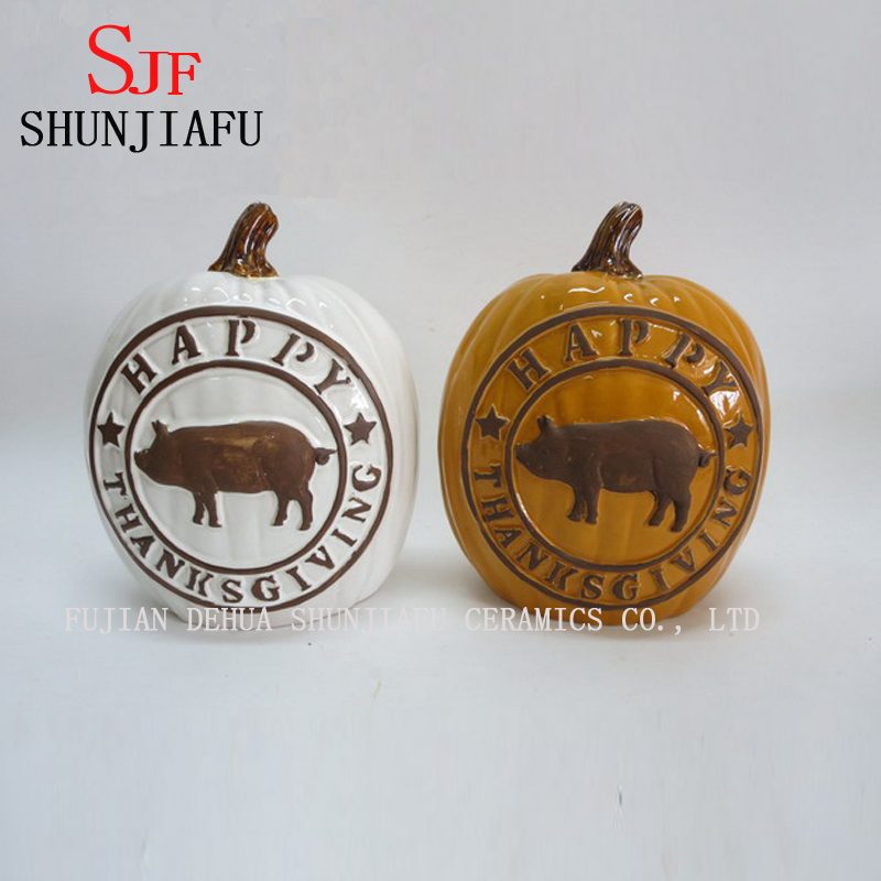 Muebles de cer&aacute;mica de calabaza para el d&iacute;a de agradecimiento