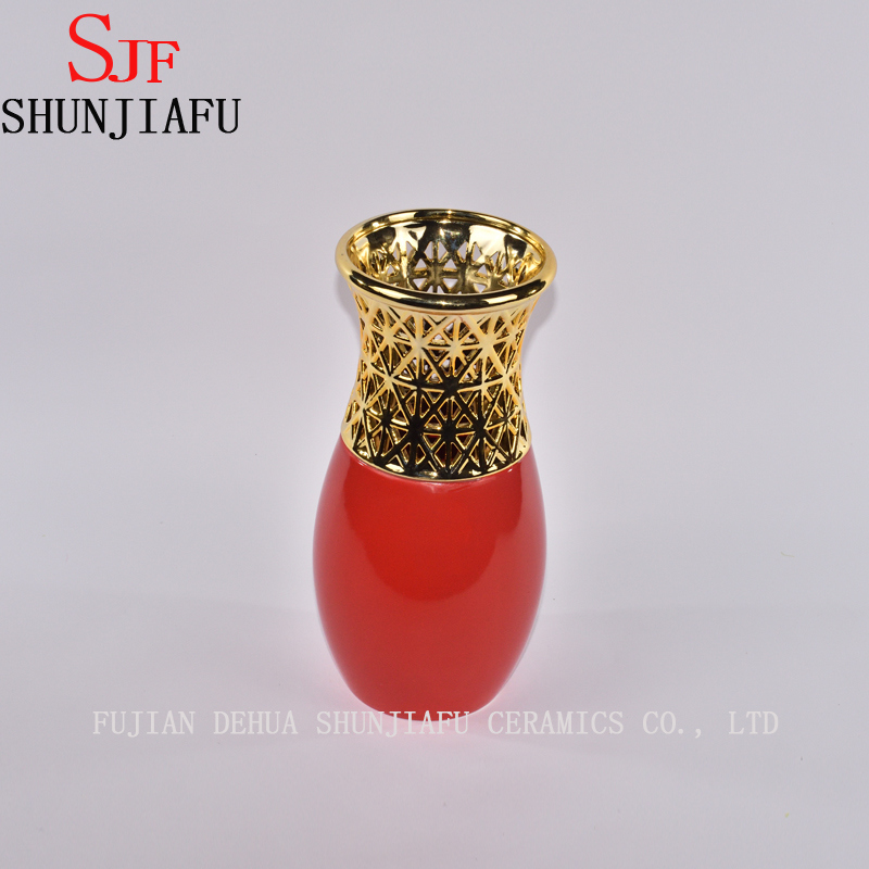 Morden Style Florero peque&ntilde;o de cer&aacute;mica para decoraci&oacute;n del hogar (negro)