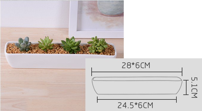 Maceta de cer&aacute;mica blanca cuadrada