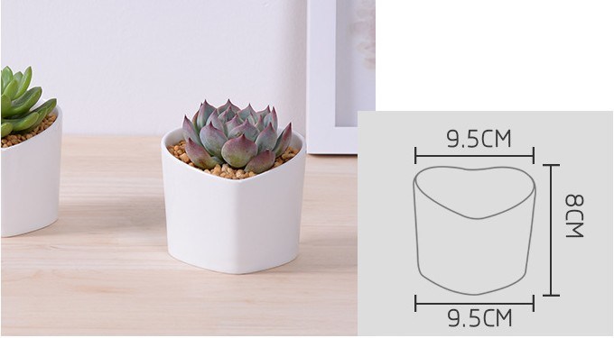 Caracter&iacute;sticas decorativas Forma de melocot&oacute;n Maceta blanca en forma de coraz&oacute;n