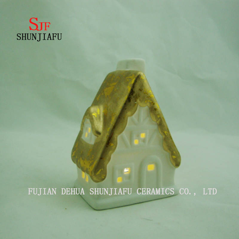 Small House Candlesticks Light House - Portavelas de cer&aacute;mica - H