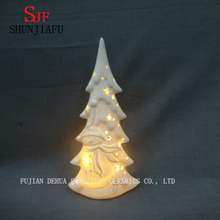 Árbol de Navidad de cerámica esmaltada blanca. LED / Árbol de bodas